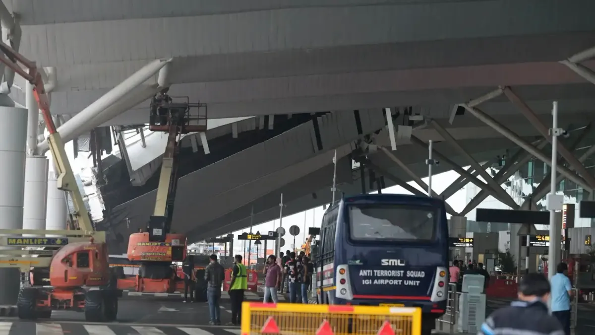 Part of Terminal 1 at Delhi Airport Collapses